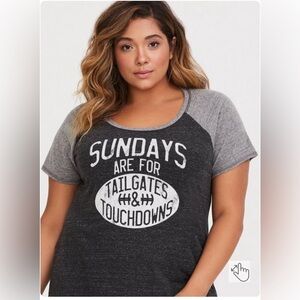Torrid Tailgates & Touchdown Raglan Tee